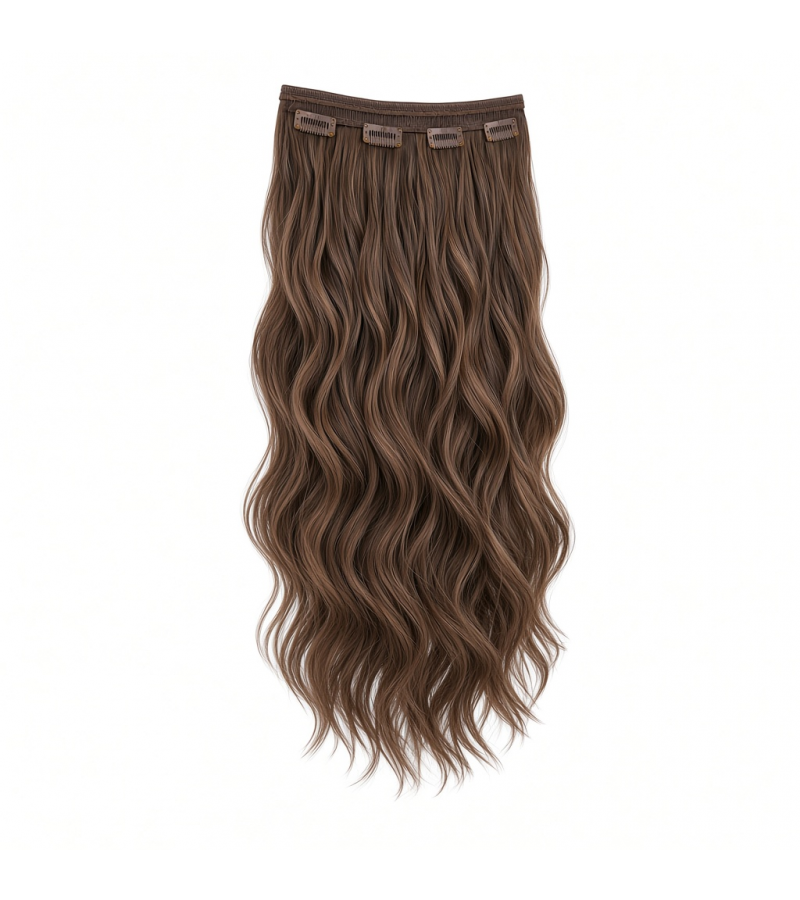 Slim Clip-In (Single Piece) - Natural Wave | 22″ Large (4 Clips)