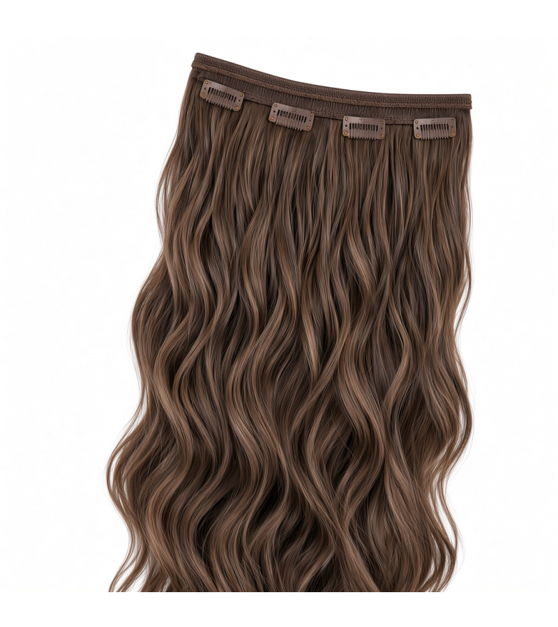 Slim Clip-In (Single Piece) - Natural Wave | 22″ Large (4 Clips)