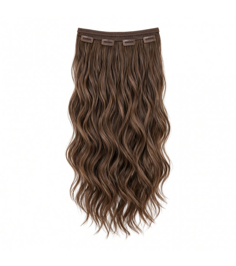 Slim Clip-In (Single Piece) - Natural Wave | 22″ Large (4 Clips)