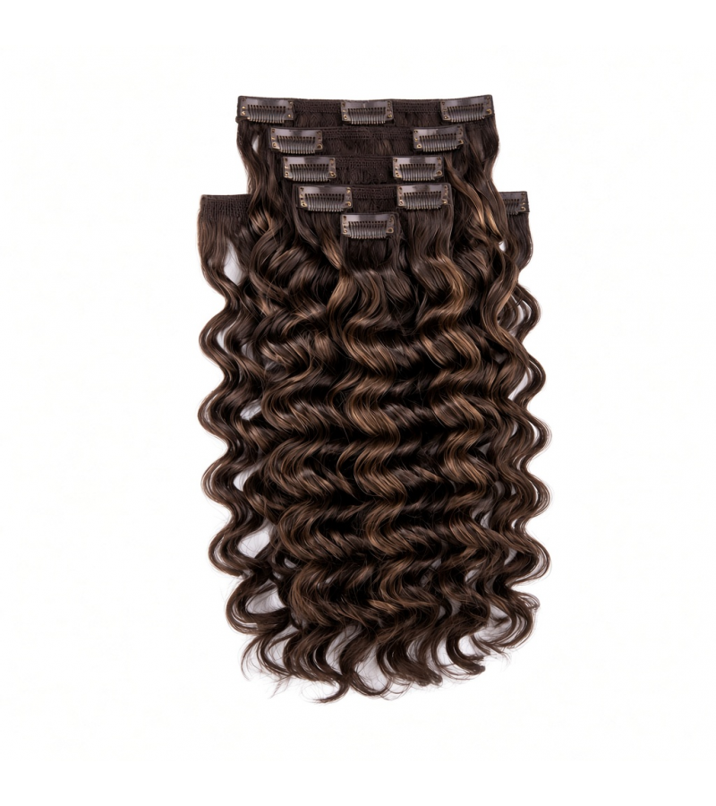 Seven-Piece Clip-In Set (7 Pieces) | 18″ Loose Spiral Curl