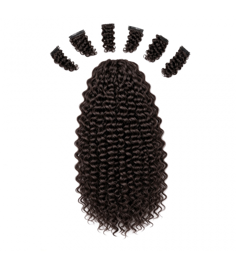 Seven-Piece Clip-In Set (7 Pieces) | 22″ Deep Spiral Curl