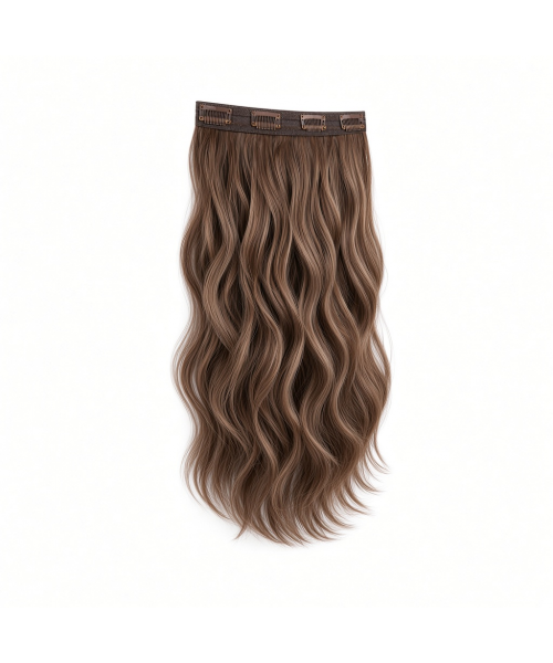 Slim Clip-In (Single Piece) - Natural Wave | 14″ Large (4 Clips)