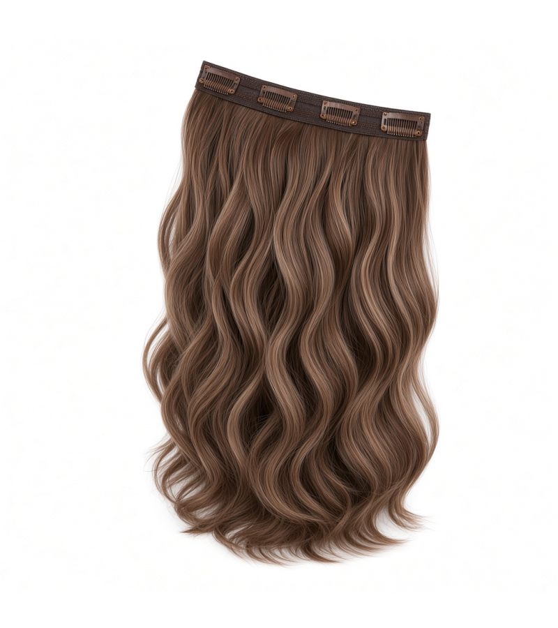 Slim Clip-In (Single Piece) - Natural Wave | 14″ Large (4 Clips)