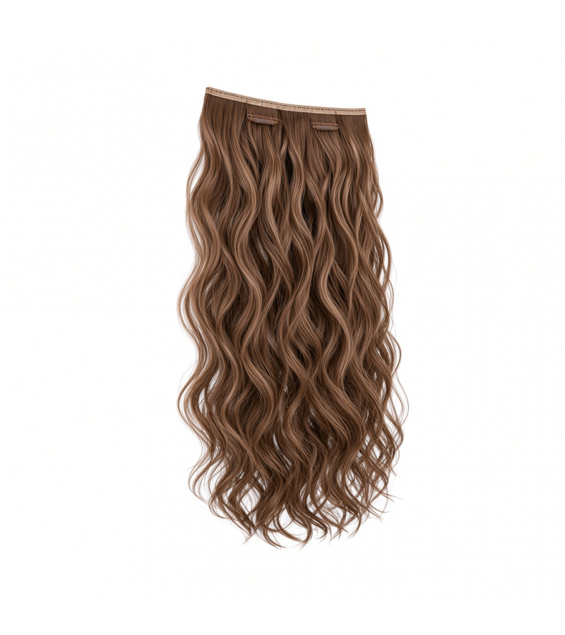 Slim Clip-In (Single Piece) - Natural Wave | 18″ Large (4 Clips)