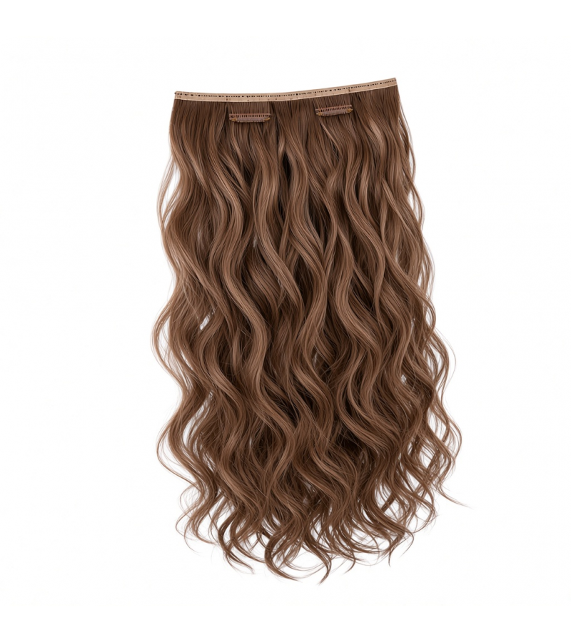 Slim Clip-In (Single Piece) - Natural Wave | 18″ Large (4 Clips)