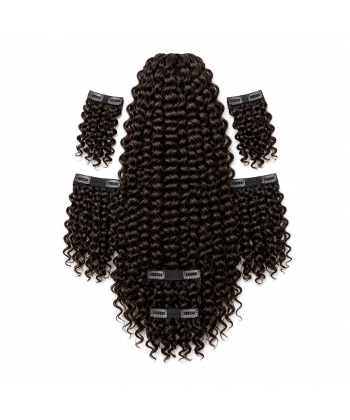 Seven-Piece Clip-In Set (7 Pieces) | 18″ Deep Spiral Curl