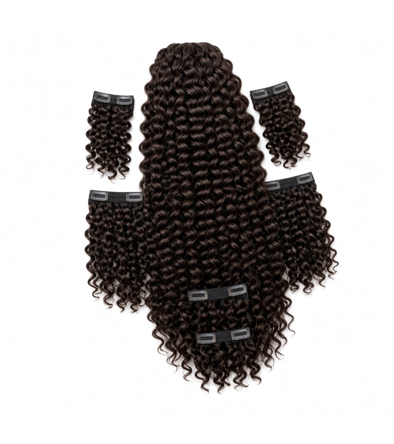 Seven-Piece Clip-In Set (7 Pieces) | 18″ Deep Spiral Curl