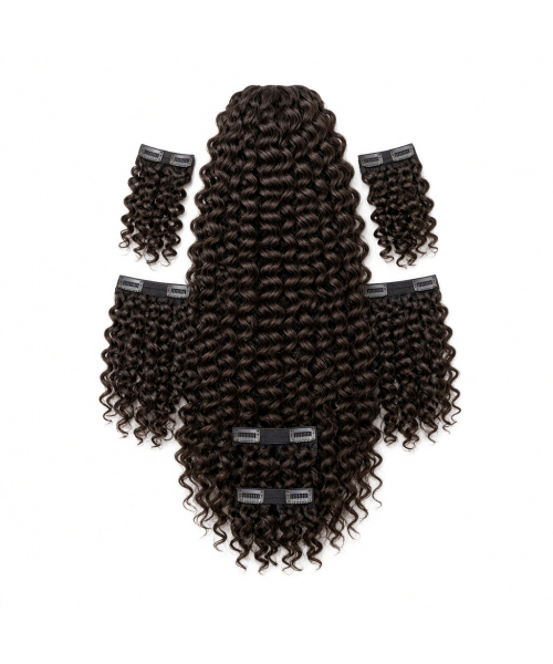 Seven-Piece Clip-In Set (7 Pieces) | 18″ Deep Spiral Curl