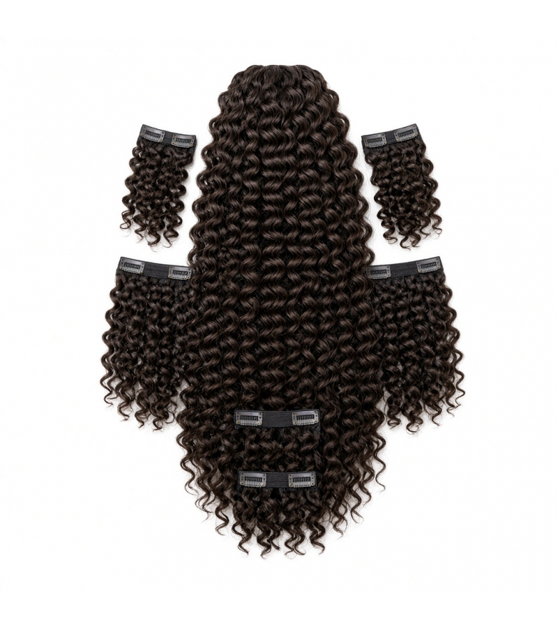 Seven-Piece Clip-In Set (7 Pieces) | 18″ Deep Spiral Curl