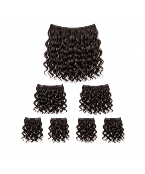 Seven-Piece Clip-In Set (7 Pieces) | 22″ Loose Spiral Curl