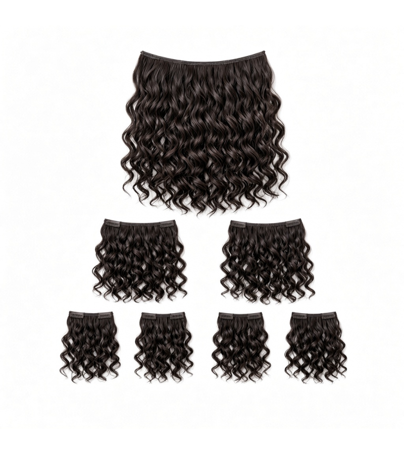 Seven-Piece Clip-In Set (7 Pieces) | 22″ Loose Spiral Curl